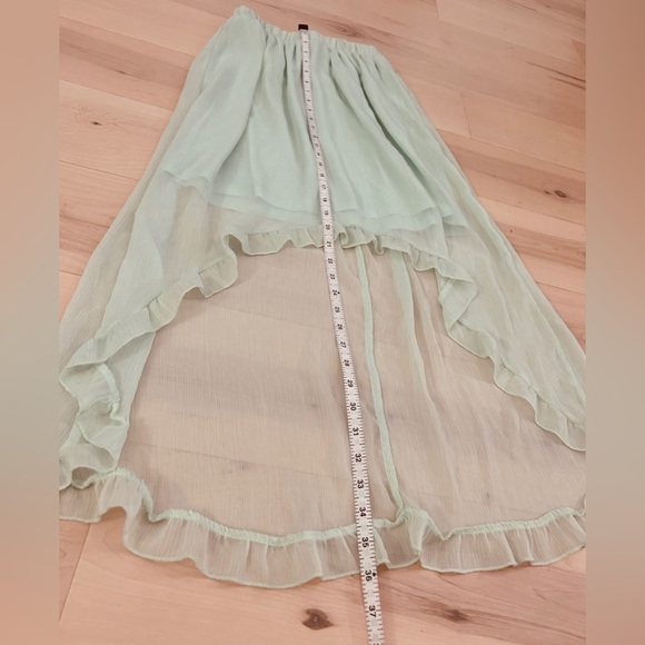 High Low Mint Green Ruffle Skirt Size Juniors M - Picture 3 of 10